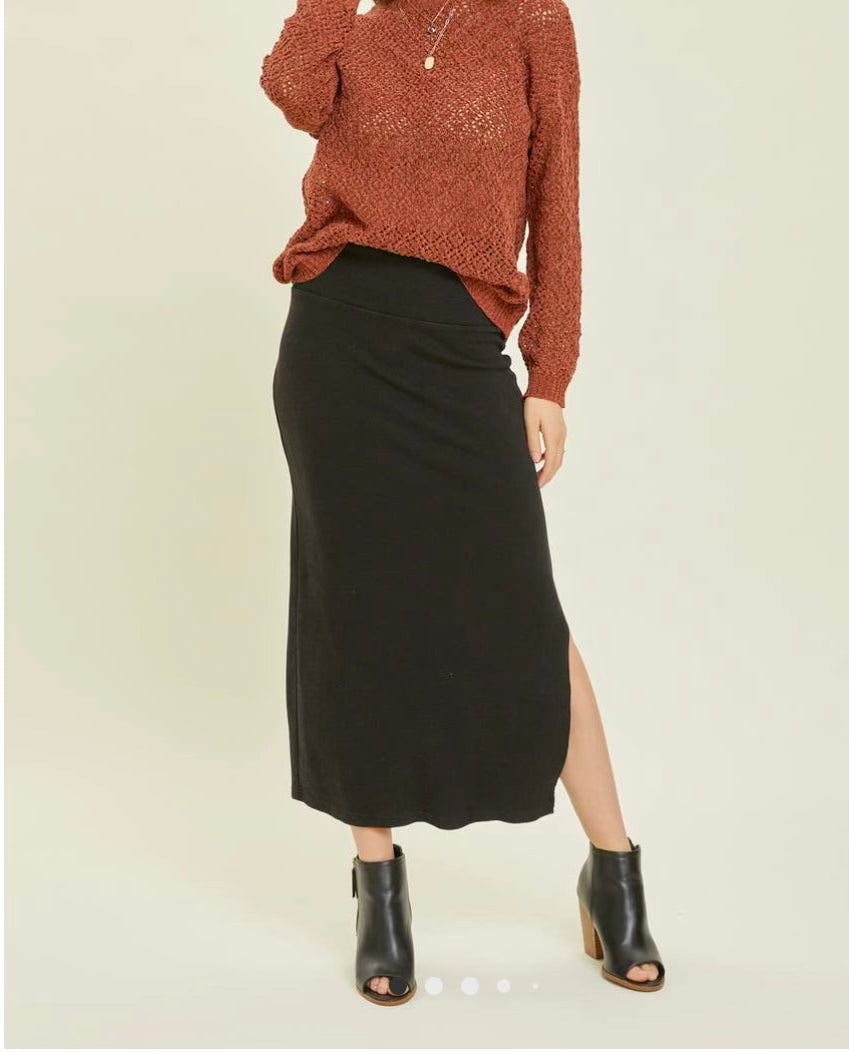 Mineral Washed Midi Skirt