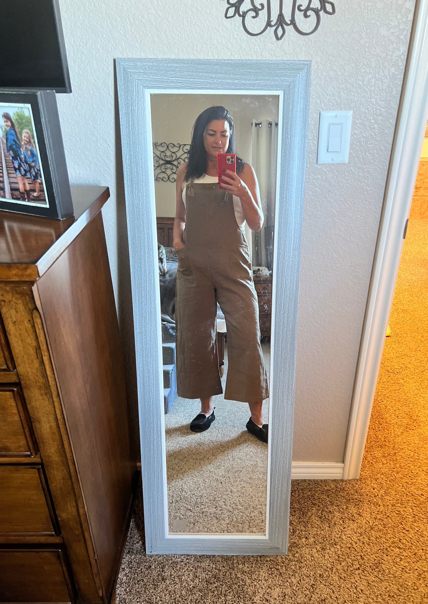 Olive Brown Washed Cotton Jumpsuit