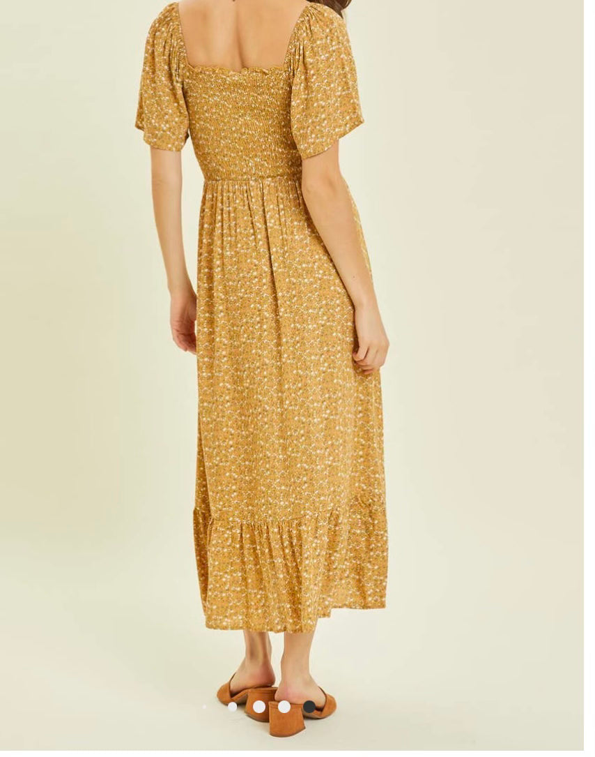 Honey Smocked Midi Dress