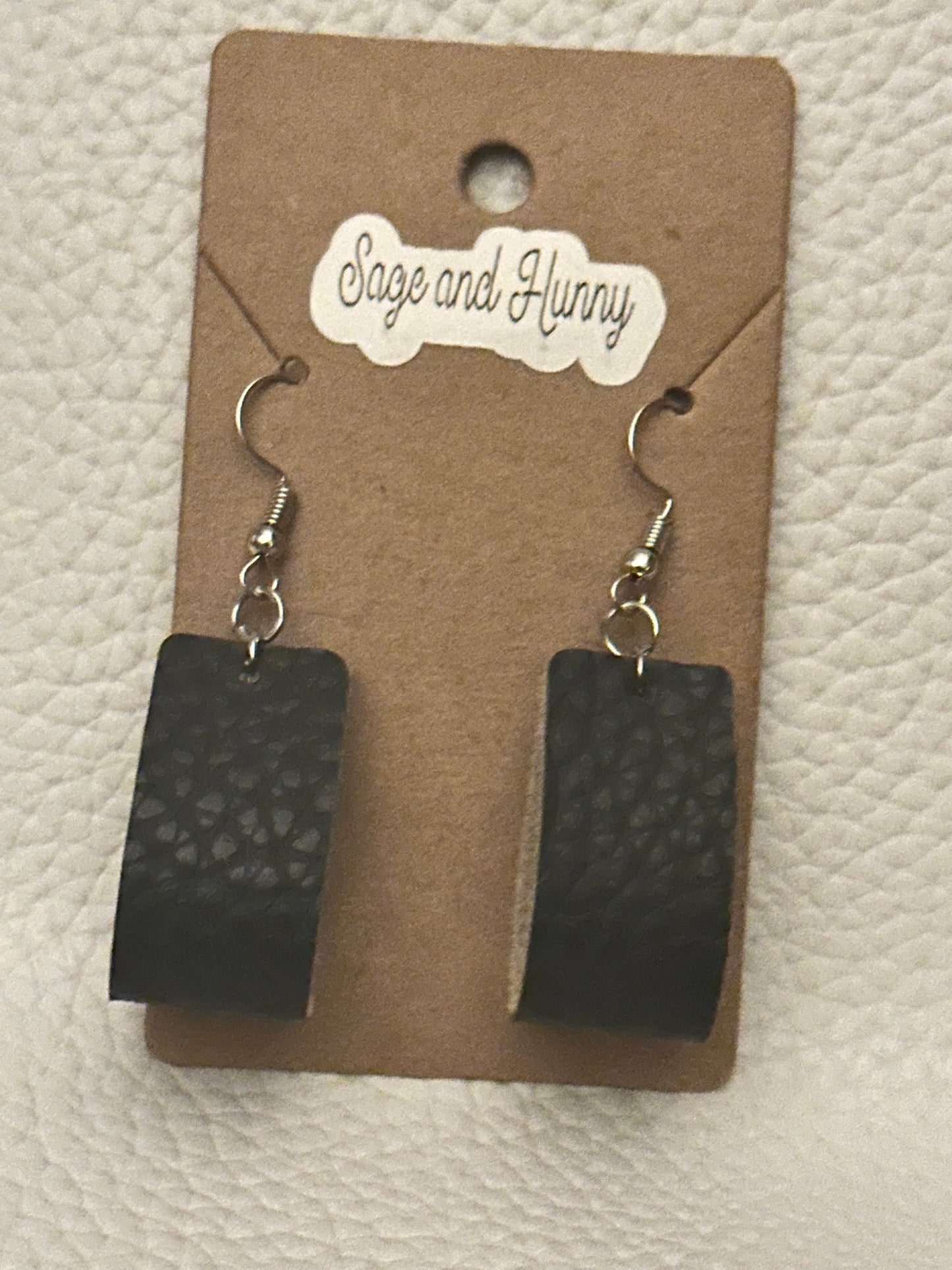 Signature S&H Faux Leather Earring