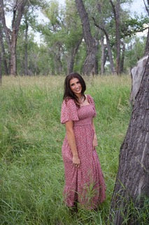 Pink convertible smocked Maxi Dress